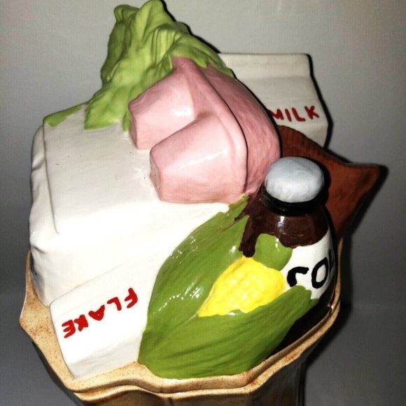 Vintage 1978 Large Ceramic Paper Grocery Bag Cookie Jar - Picture 5 of 13